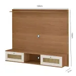 Medidas del Panel Mueble Flotante para TV Bertolini Trama hasta 65 Pulgadas con 2 cajones color Cinamomo Off White