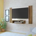 Panel Flotante para TV Hasta 50 Pulgadas Bertolini Cine Un Estante color Pino Off White