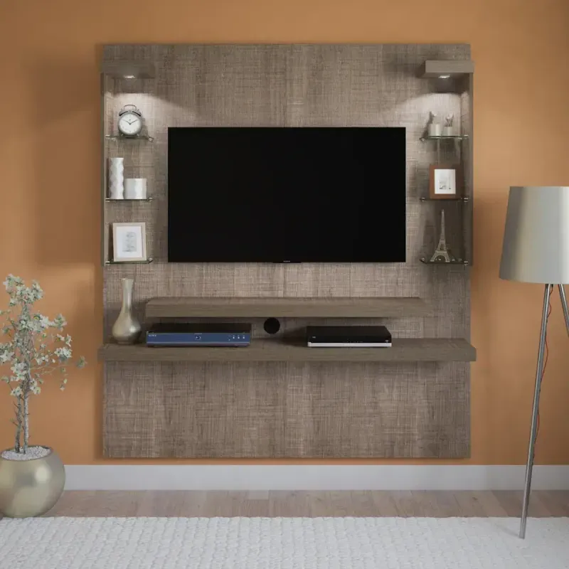 Mueble Flotante para TV Hasta 47 Pulgadas Bertolini Atlantis Canela
