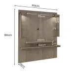 Medidas de un Mueble Panel Flotante para TV Hasta 47 Pulgadas Bertolini Atlantis Canela