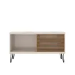 Mueble Mesa de TV de hasta 32 Pulgadas Bertolini FRIZZ FILET color Blanco con Buriti