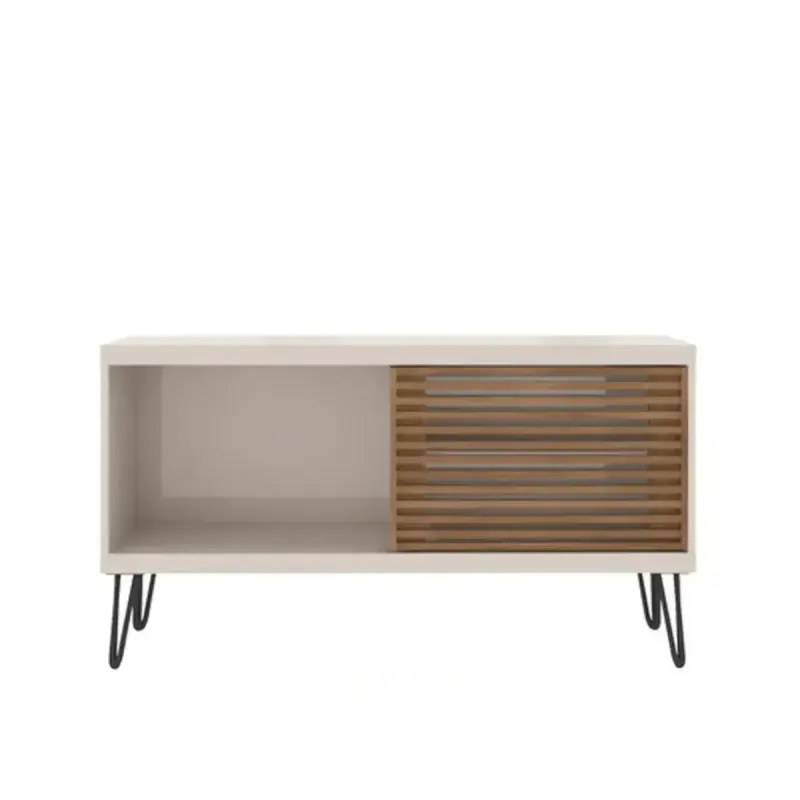 Mueble Mesa de TV de hasta 32 Pulgadas Bertolini FRIZZ FILET color Blanco con Buriti