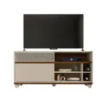 Mueble Mesa para TV Bertolini Slide hasta 50 Pulgadas color Off White Havana