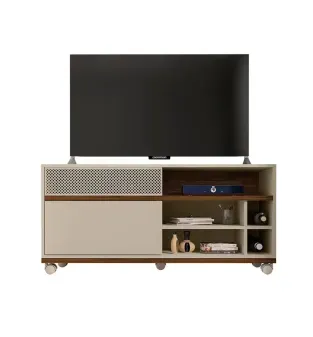 Mueble Mesa para TV Bertolini Slide hasta 50" color Off White Havana