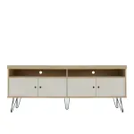 Mueble Mesa para TV Bertolini Liberty Hasta 65 Pulgadas 4 Puertas 2 Nichos color Roble Off White