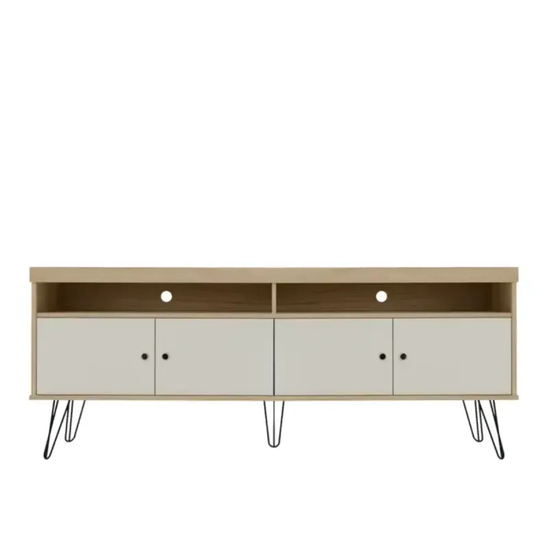 Mueble Mesa para TV Bertolini Liberty Hasta 65 Pulgadas 4 Puertas 2 Nichos color Roble Off White
