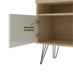 Detalle Mueble Mesa para TV Bertolini Liberty Hasta 65 Pulgadas 4 Puertas 2 Nichos color Roble Off White