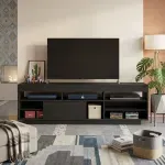 Mueble para TV Bertolini Treviso Hasta 75 Pulgadas con 1 Puerta Negro