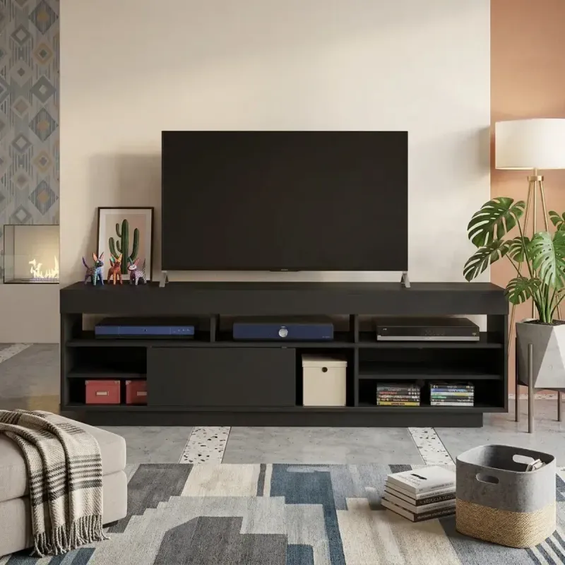Mueble para TV Bertolini Treviso Hasta 75 Pulgadas con 1 Puerta Negro