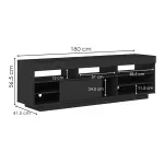Medidas de Mueble Mesa para TV Bertolini Treviso Hasta 75 Pulgadas con 1 Puerta Negro