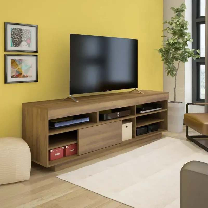 Mesa para TV Bertolini Treviso Hasta 75 Pulgadas con 1 Puerta Pino