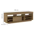 Medidas de un Mueble Mesa para TV Bertolini Treviso Hasta 75 Pulgadas con 1 Puerta Pino