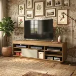 Mueble para TV Bertolini Treviso Hasta 75 Pulgadas con 1 Puerta Pino Off White