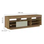 Medidas de Mueble Mesa para TV Bertolini Treviso Hasta 75 Pulgadas con 1 Puerta Pino Off White