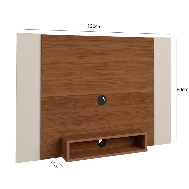 Medidas de un Mueble Panel para TV Hasta 40 Pulgadas Bertolini Cine con 1 Estante color Cedro Off White
