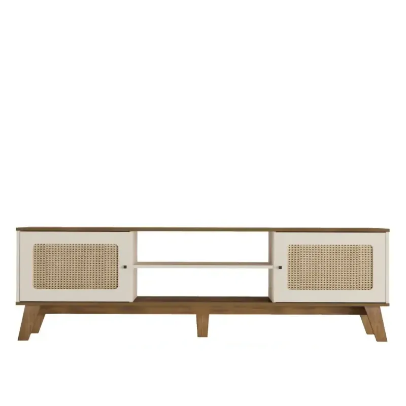 Mueble Mesa para TV Bertolini Charlotte hasta 75 Pulgadas color Pino Off White