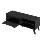 Detalle Mueble Mesa para TV Bertolini Lotus Hasta 60 Pulgadas con 1 Puerta y 2 Estantes color Negro