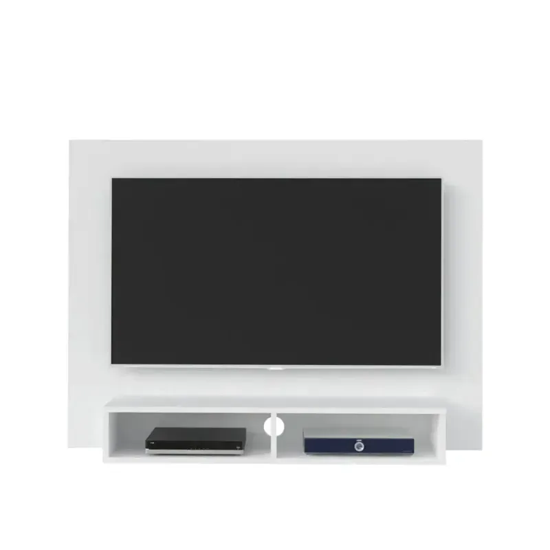 Panel Mueble para TV Flotante Bertolini Flash hasta 42 Pulgadas para Sala con 2 Nichos color Blanco