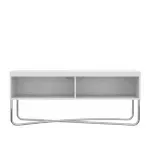 Mueble Mesa para TV Hasta 40 Pulgadas Bertolini 1272 con 2 Nichos Blanco Cromado
