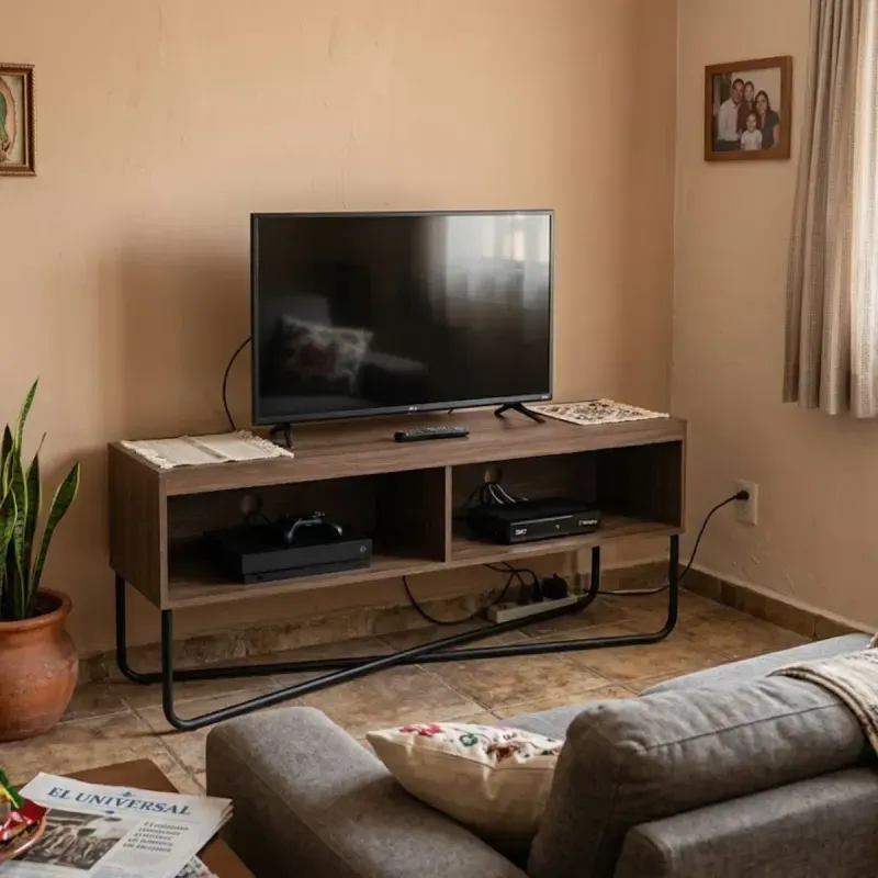 Mesa para TV Hasta 40 Pulgadas Bertolini 1272 con 2 Nichos Legno Negro