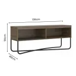 Medidas del Mueble Mesa para TV Hasta 40 Pulgadas Bertolini 1272 con 2 Nichos Legno Negro