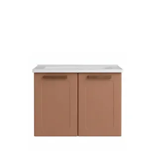 Gabinete para Baño Bertolini 8010 Flotante Terracota con 2 puertas y Lavabo