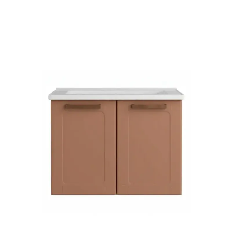 Mueble Gabinete Flotante para Baño Bertolini 8010 Terracota con 2 puertas y Lavabo