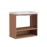 Detalle del Mueble Gabinete Flotante para Baño Bertolini 8010 Terracota con 2 puertas y Lavabo