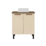 Mueble Gabinete para Baño Bertolini 8004 de piso con 2 puertas Arena con Lavabo