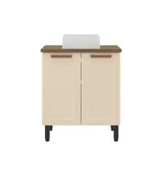 Mueble Gabinete para Baño Bertolini 8004 de piso con 2 puertas color Arena con Lavabo