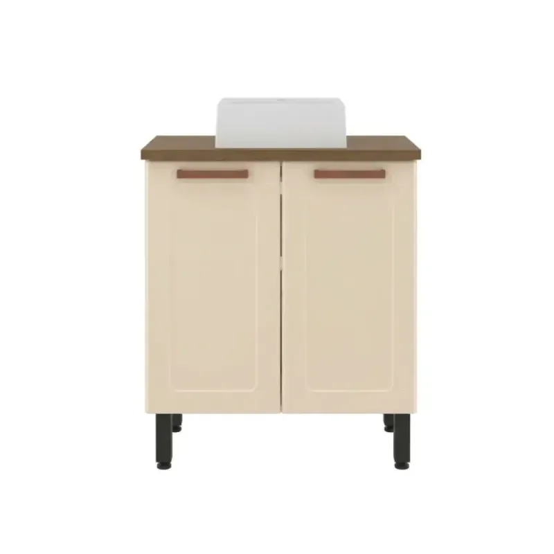 Mueble Gabinete para Baño Bertolini 8004 de piso con 2 puertas Arena con Lavabo