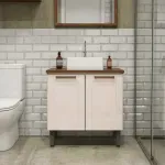 Mueble para Baño Bertolini 8004 de piso con 2 puertas Arena con Lavabo