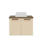 Mueble Gabinete para Baño Bertolini 8006 Flotante color Arena con 2 puertas y Lavabo