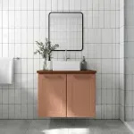 Mueble para Baño Bertolini 8006 Flotante color Terracota con 2 puertas y Lavabo